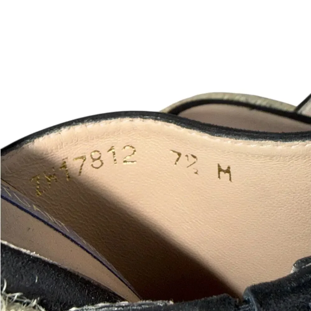 Stuart Weitzman Marbella Black Suede Espadrille Wedge Sandals Size 7.5 Like New